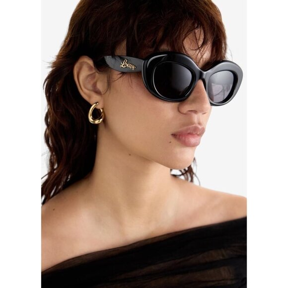 NEW LOEWE LW40153I 01A WOMEN SUNGLASSES BLACK LOEWE EYEWEAR - Picture 1 of 9